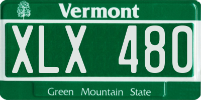 VT license plate XLX480