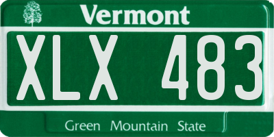 VT license plate XLX483