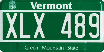 VT license plate XLX489