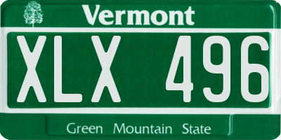 VT license plate XLX496