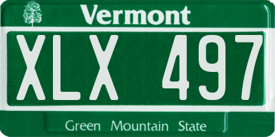 VT license plate XLX497