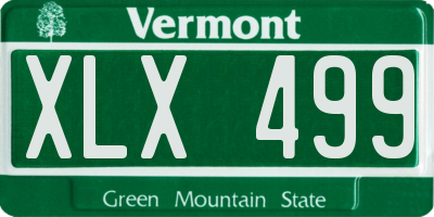 VT license plate XLX499