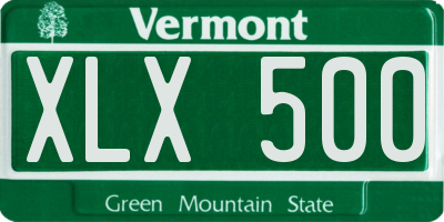 VT license plate XLX500