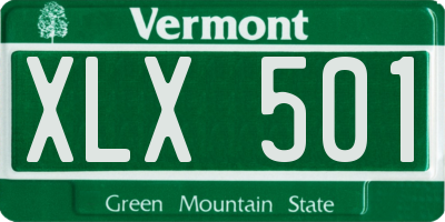 VT license plate XLX501