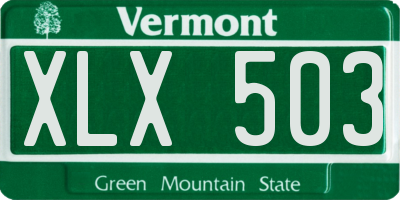 VT license plate XLX503