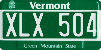 VT license plate XLX504