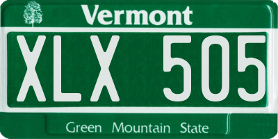 VT license plate XLX505
