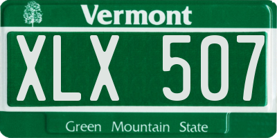 VT license plate XLX507
