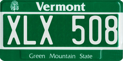 VT license plate XLX508