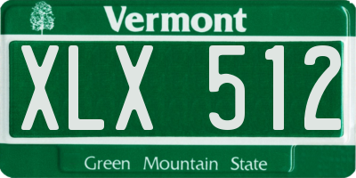 VT license plate XLX512