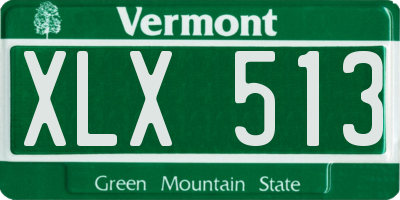 VT license plate XLX513