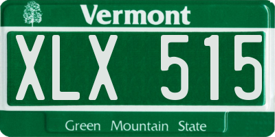 VT license plate XLX515