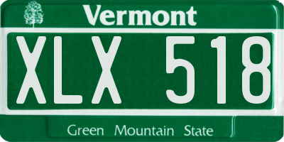 VT license plate XLX518