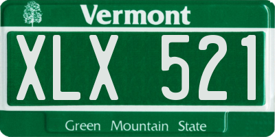VT license plate XLX521