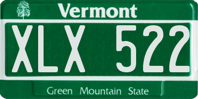 VT license plate XLX522