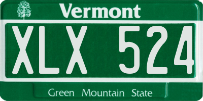 VT license plate XLX524