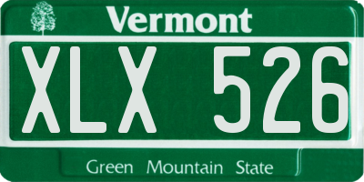 VT license plate XLX526