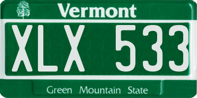 VT license plate XLX533