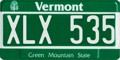 VT license plate XLX535