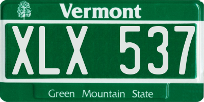 VT license plate XLX537