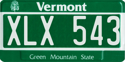 VT license plate XLX543