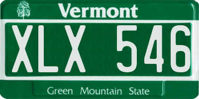 VT license plate XLX546