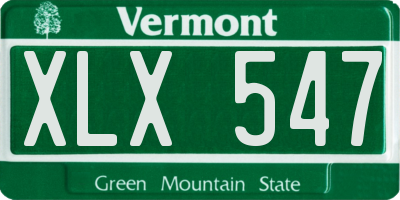 VT license plate XLX547