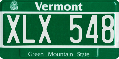 VT license plate XLX548
