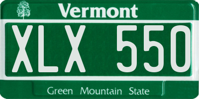 VT license plate XLX550