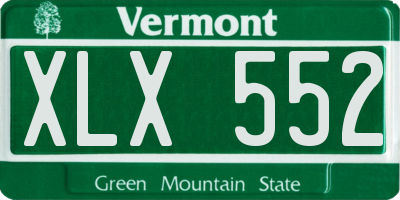 VT license plate XLX552