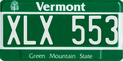 VT license plate XLX553