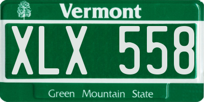 VT license plate XLX558