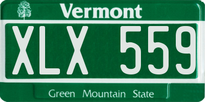 VT license plate XLX559