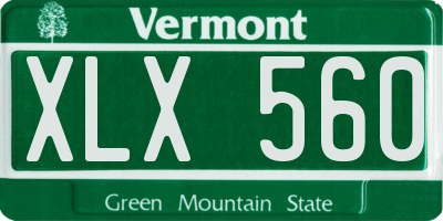 VT license plate XLX560