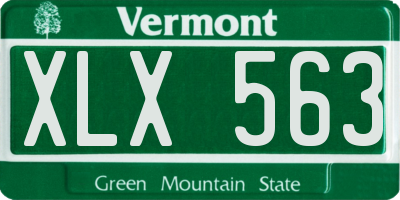 VT license plate XLX563