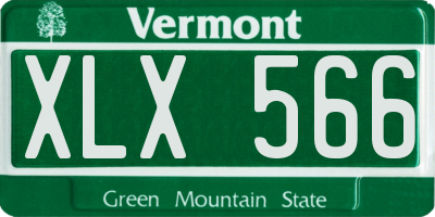 VT license plate XLX566