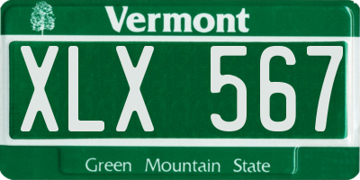 VT license plate XLX567