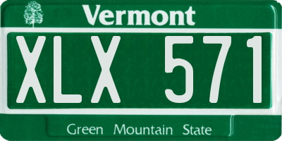 VT license plate XLX571