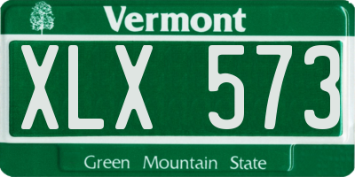 VT license plate XLX573