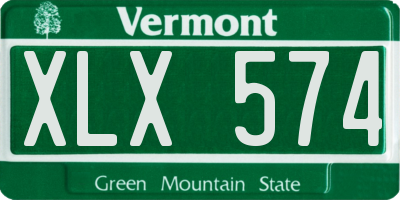 VT license plate XLX574