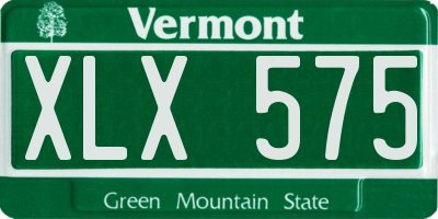 VT license plate XLX575