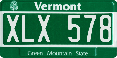 VT license plate XLX578