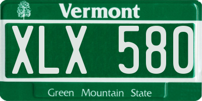 VT license plate XLX580