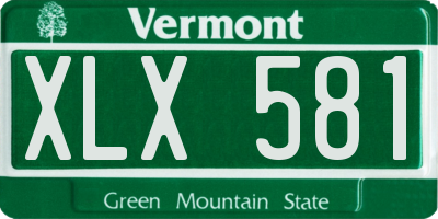 VT license plate XLX581