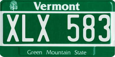 VT license plate XLX583