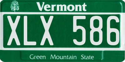 VT license plate XLX586