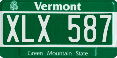 VT license plate XLX587