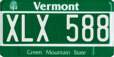 VT license plate XLX588