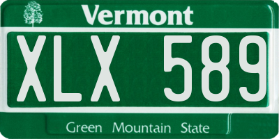 VT license plate XLX589