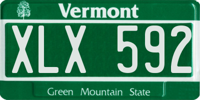VT license plate XLX592